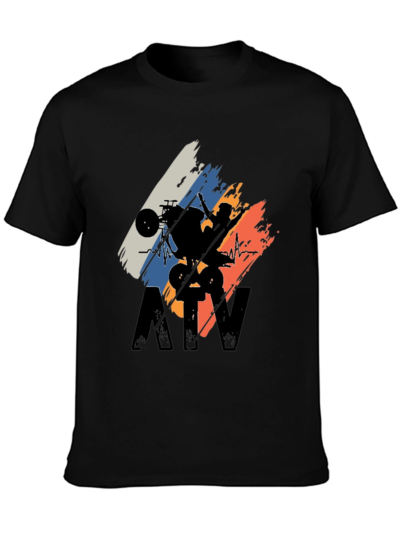ATV Rider Silhouette Graphic Tee - Black