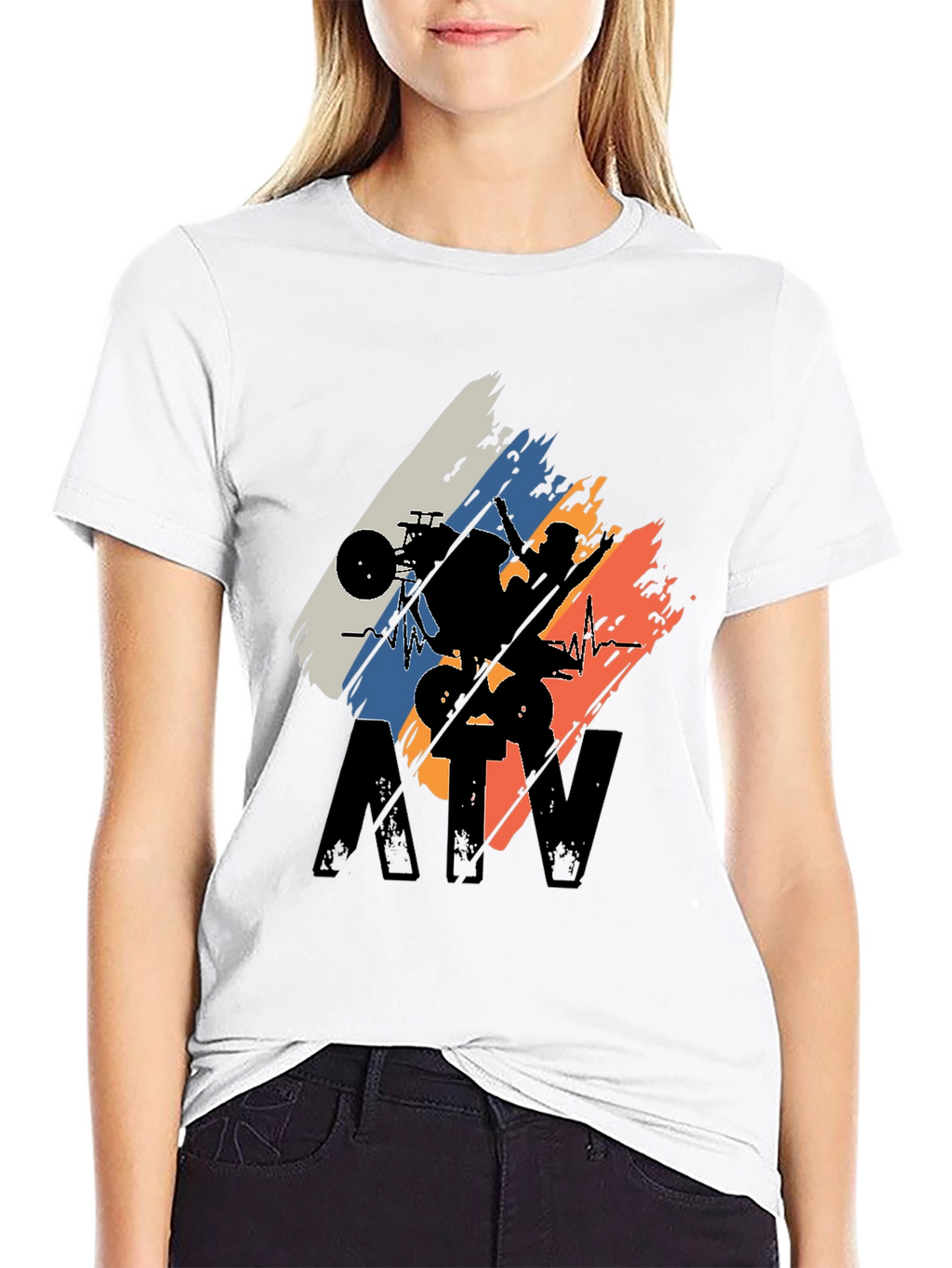 ATV Rider Silhouette Graphic Tee - Black