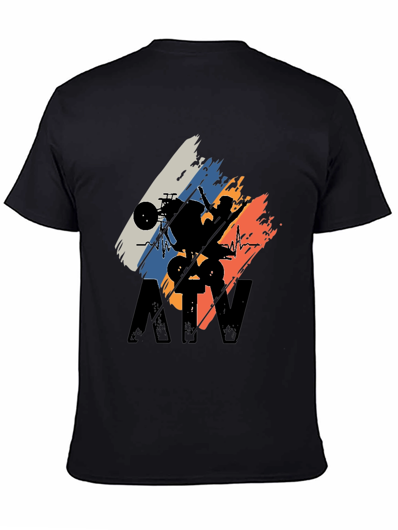 ATV Rider Silhouette Graphic Tee - Black