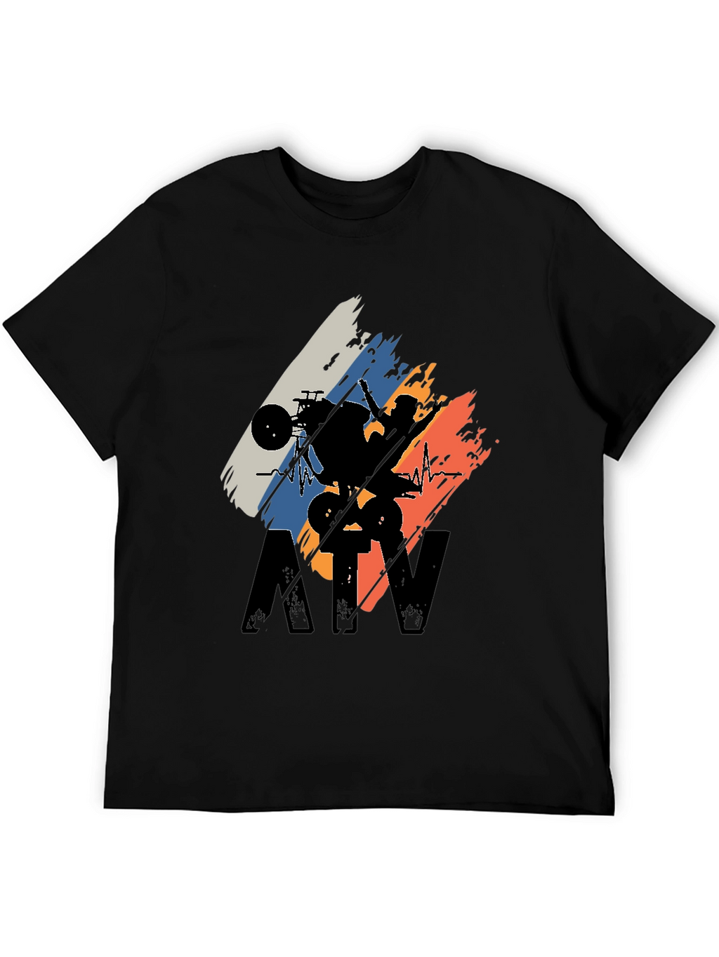 ATV Rider Silhouette Graphic Tee - Black