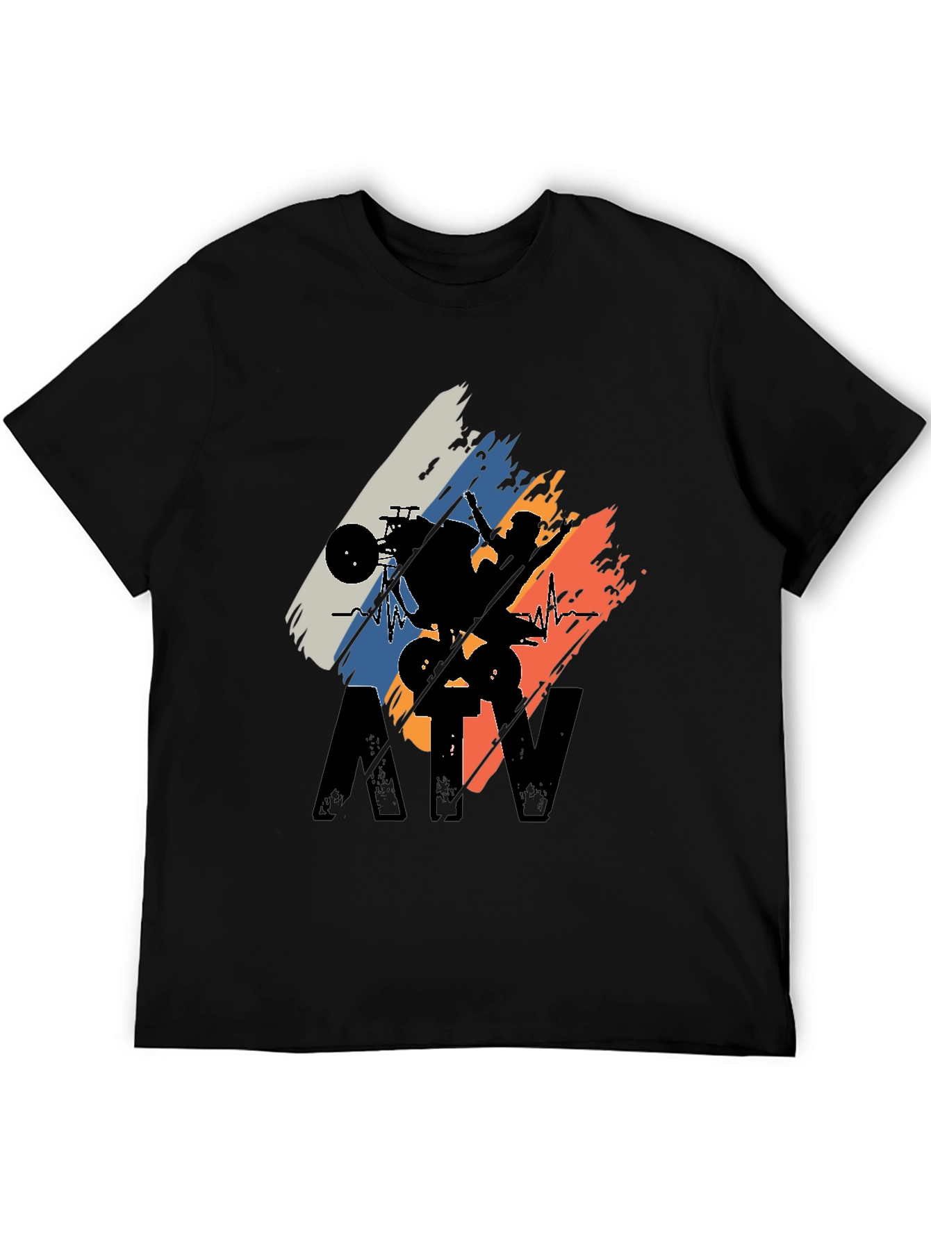 ATV Rider Silhouette Graphic Tee - Black