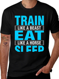 Train Eat Sleep Funny Gym Fitness T-Shirt