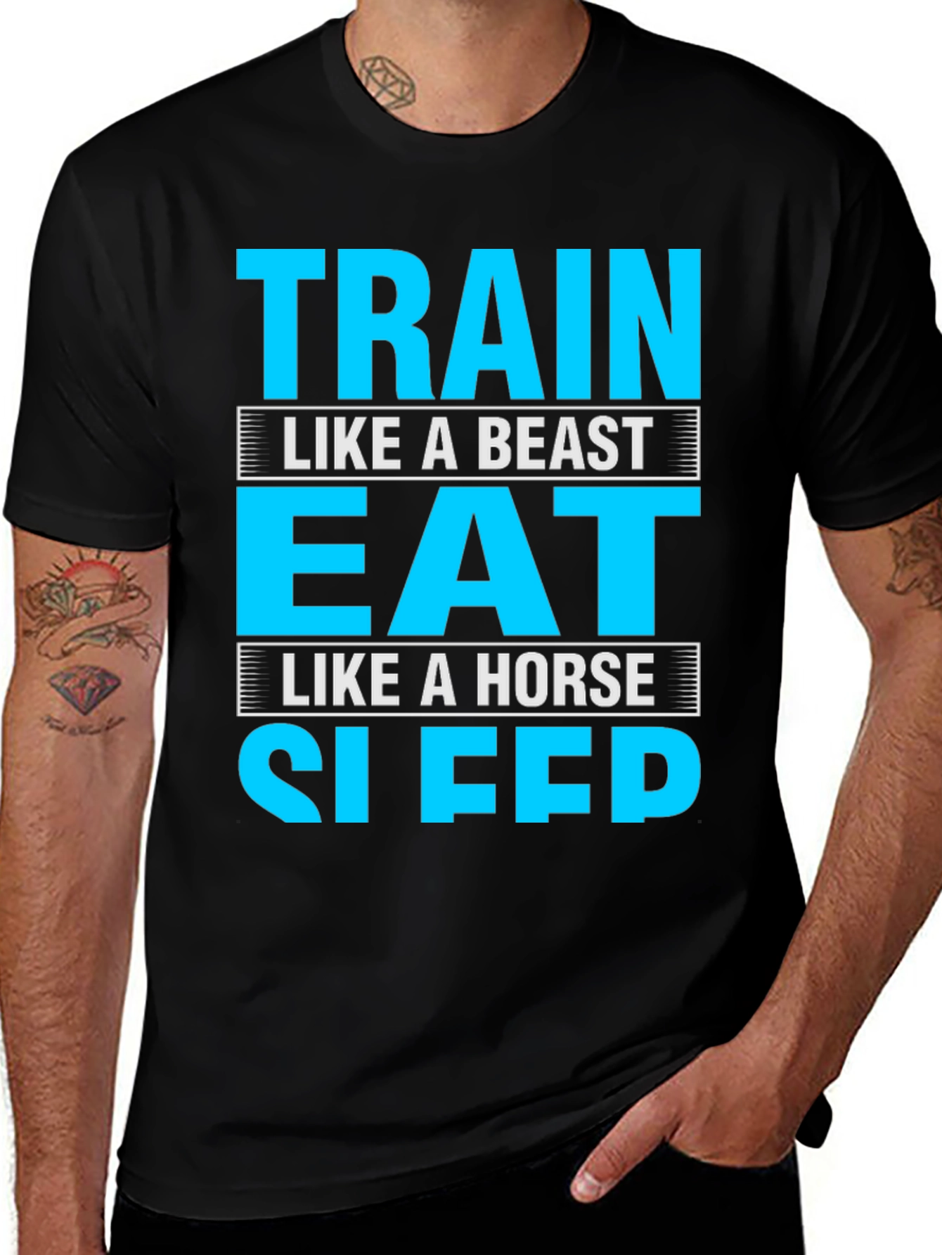 Train Eat Sleep Funny Gym Fitness T-Shirt