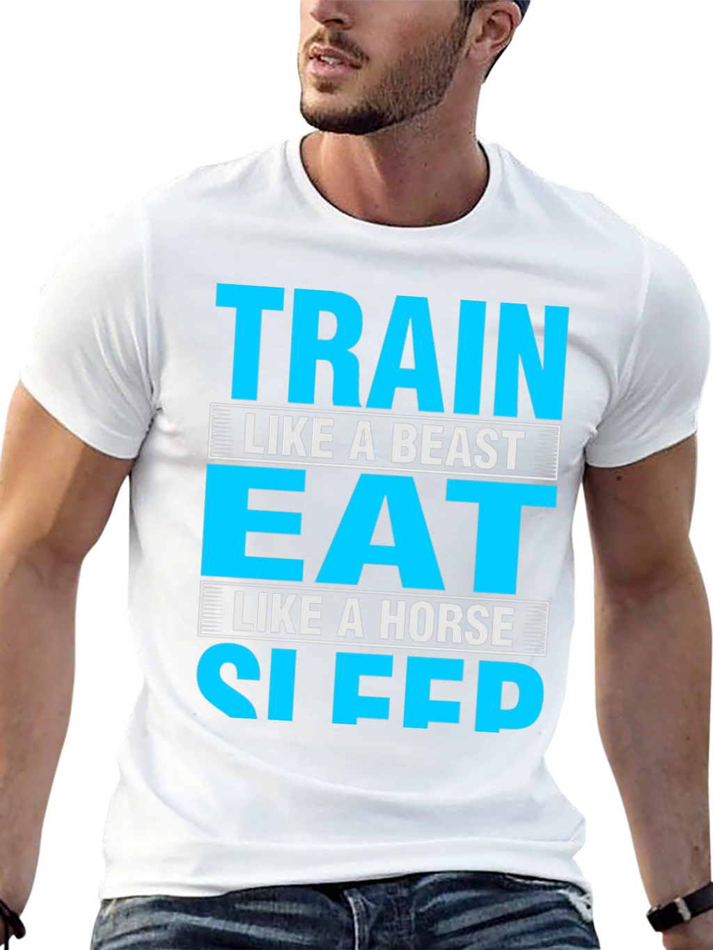 Train Eat Sleep Funny Gym Fitness T-Shirt
