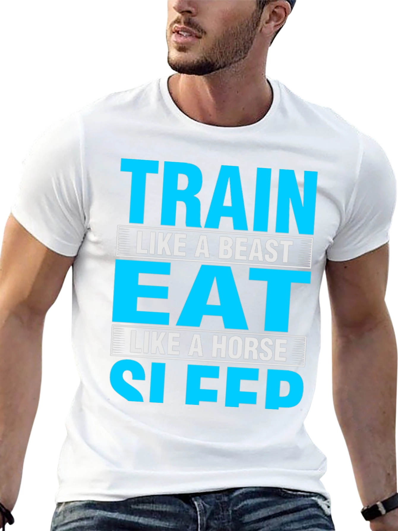 Train Eat Sleep Funny Gym Fitness T-Shirt