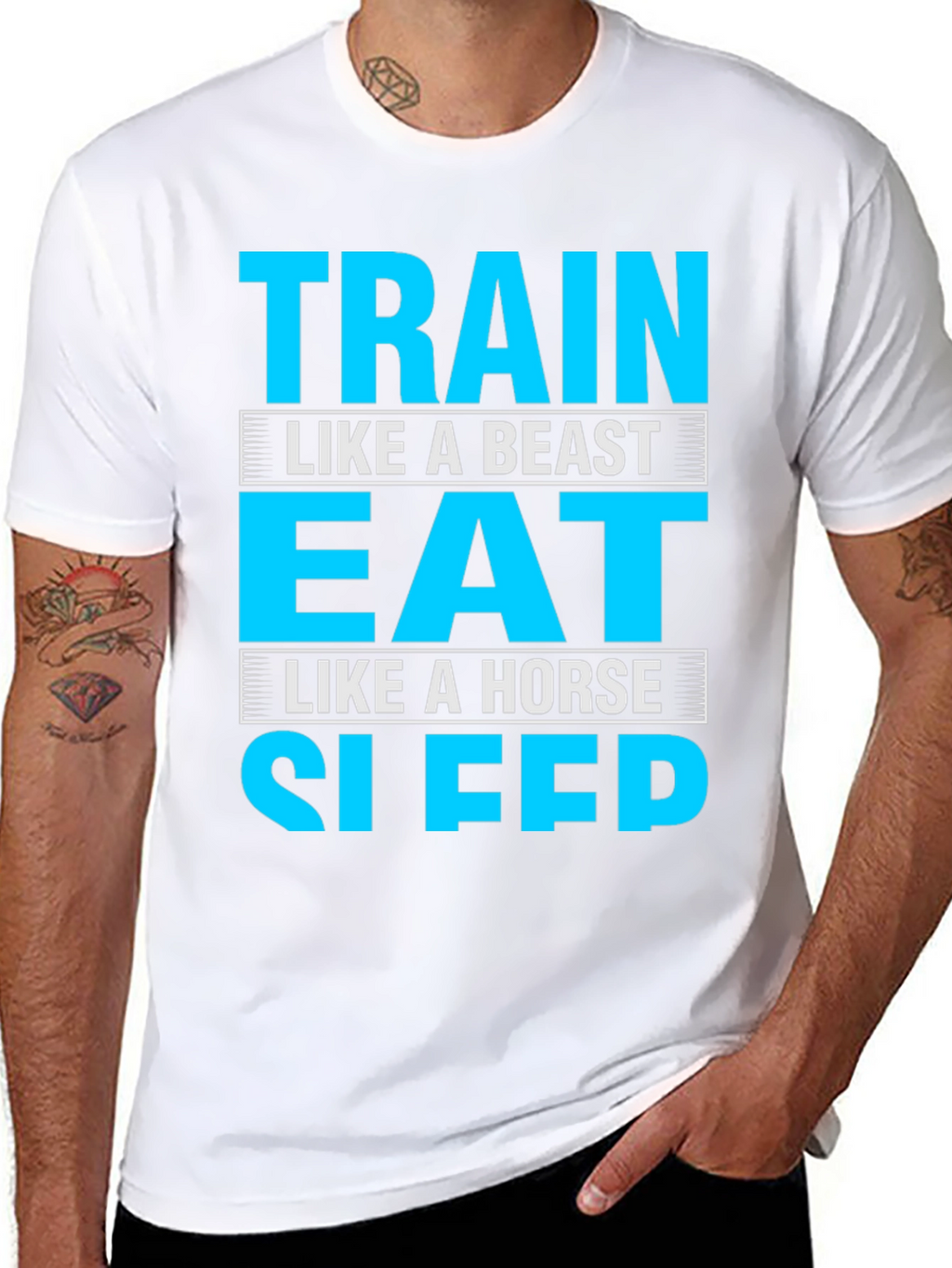 Train Eat Sleep Funny Gym Fitness T-Shirt
