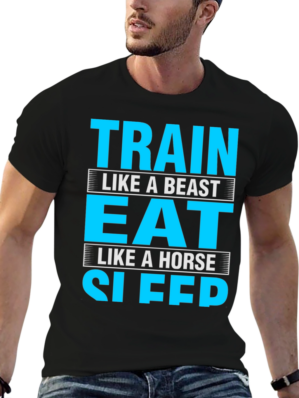 Train Eat Sleep Funny Gym Fitness T-Shirt
