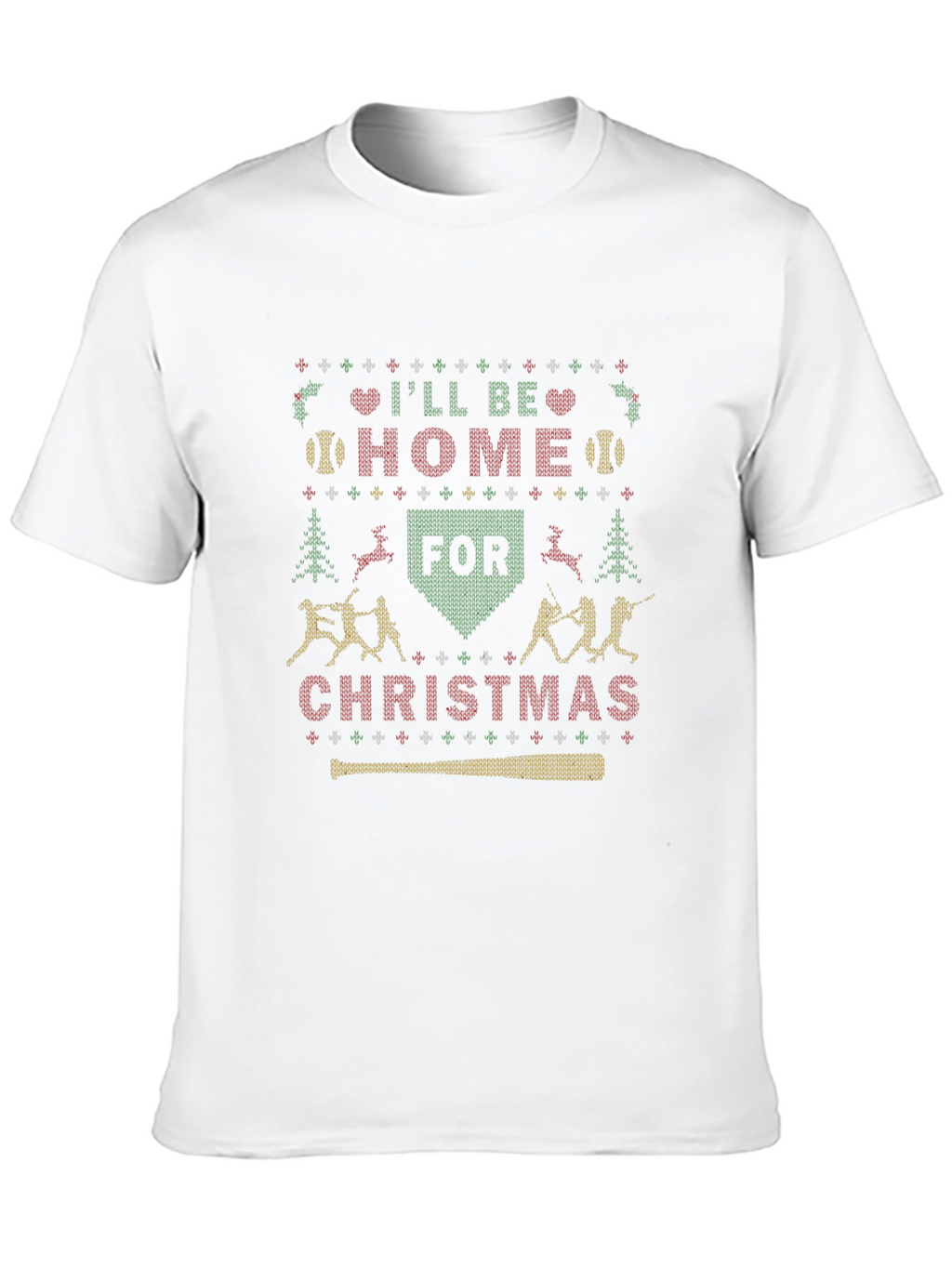 Baseball Christmas T-Shirt: Ill Be Home