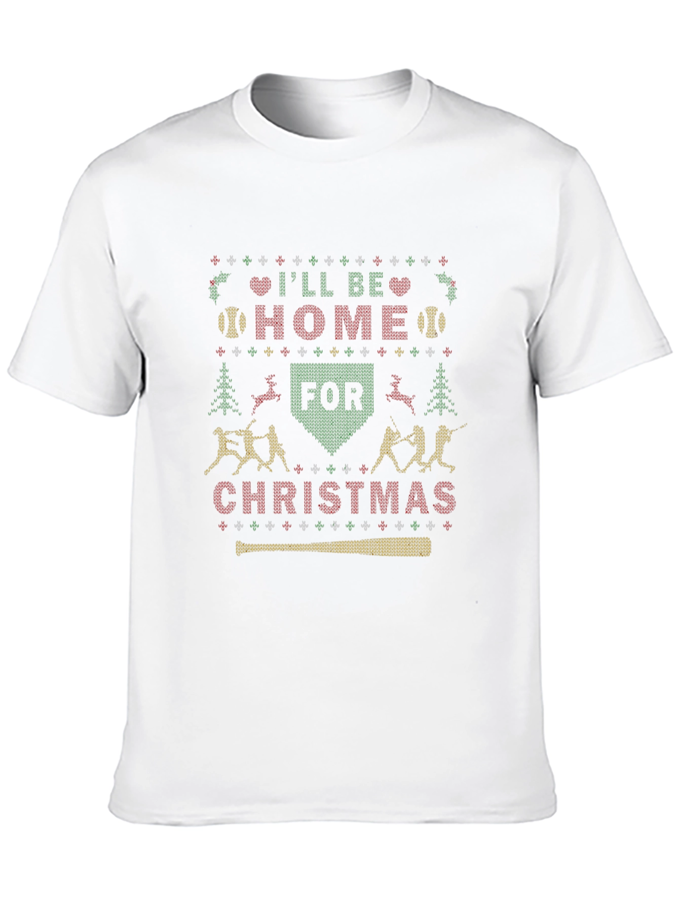 Baseball Christmas T-Shirt: Ill Be Home