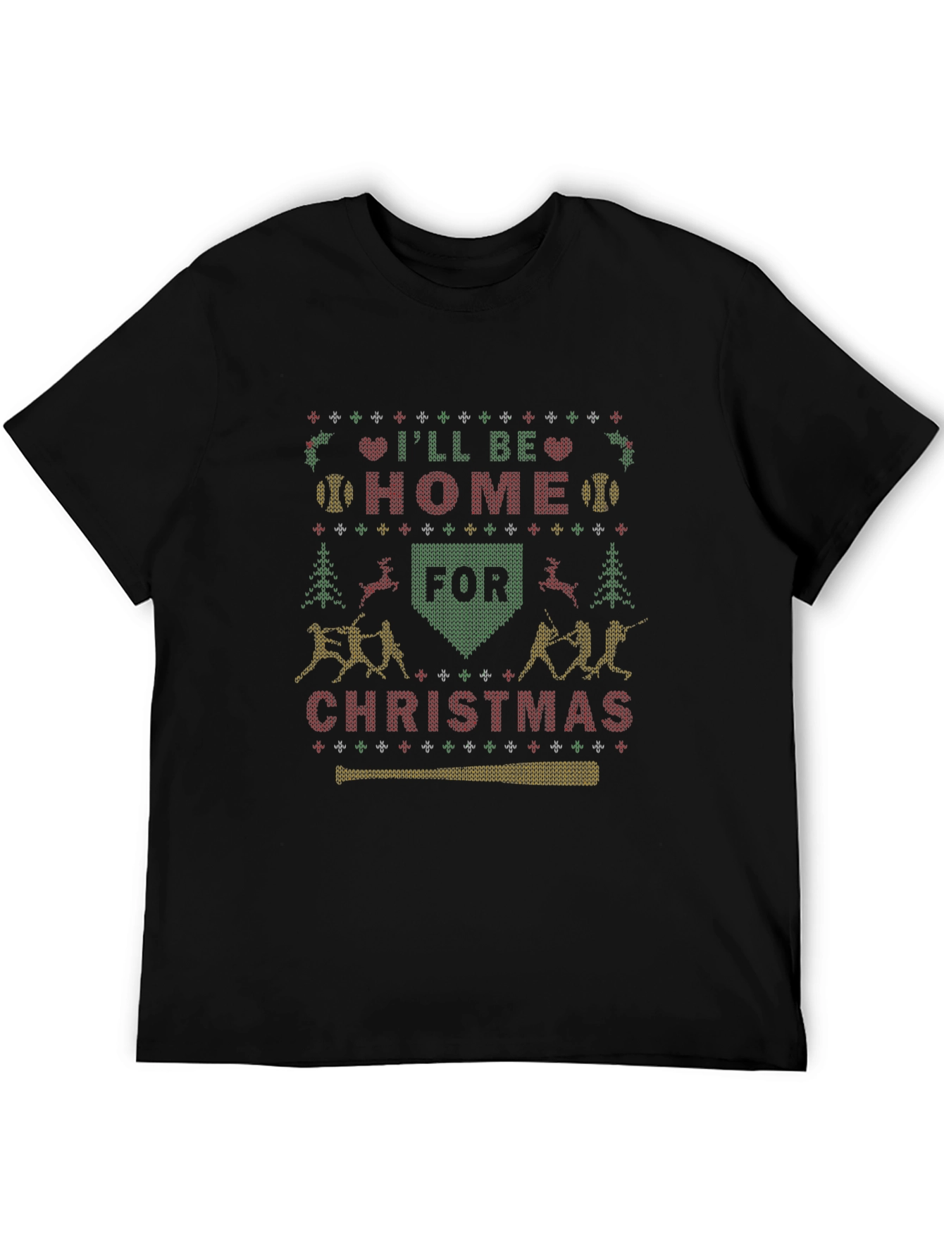 Baseball Christmas T-Shirt: Ill Be Home