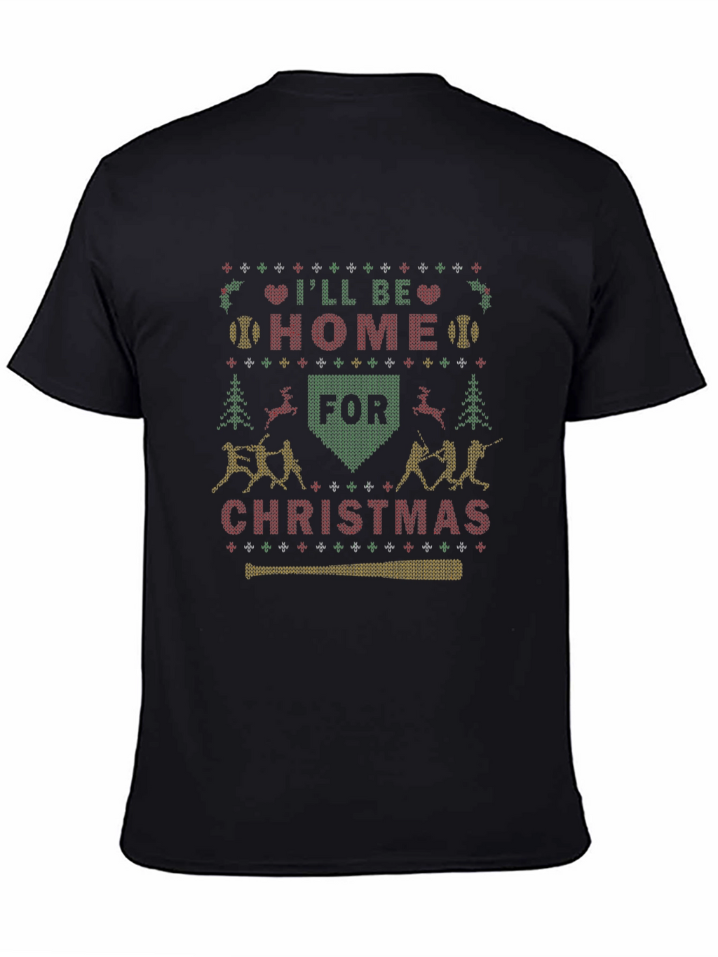 Baseball Christmas T-Shirt: Ill Be Home