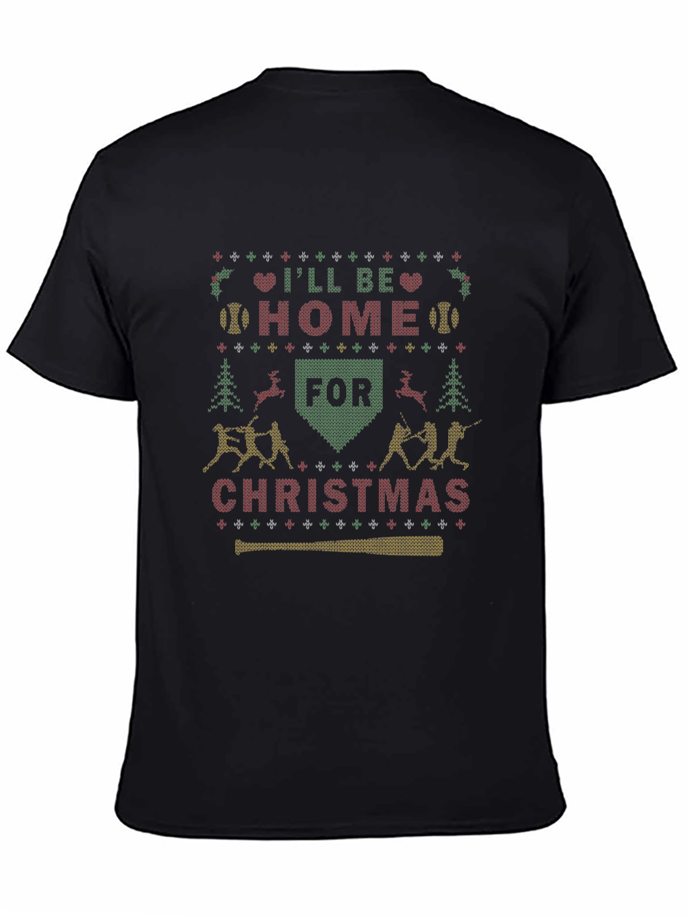 Baseball Christmas T-Shirt: Ill Be Home