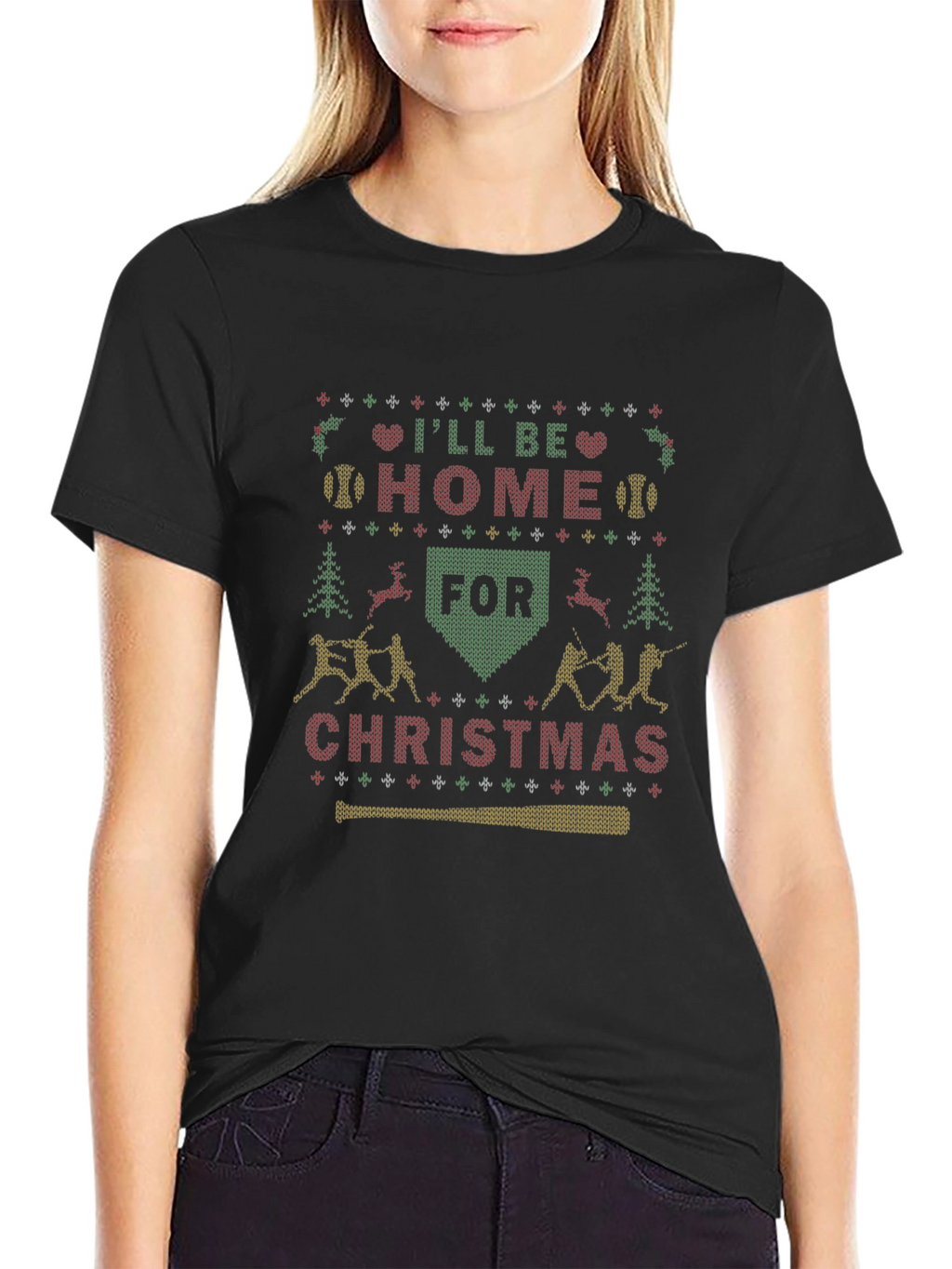 Baseball Christmas T-Shirt: Ill Be Home