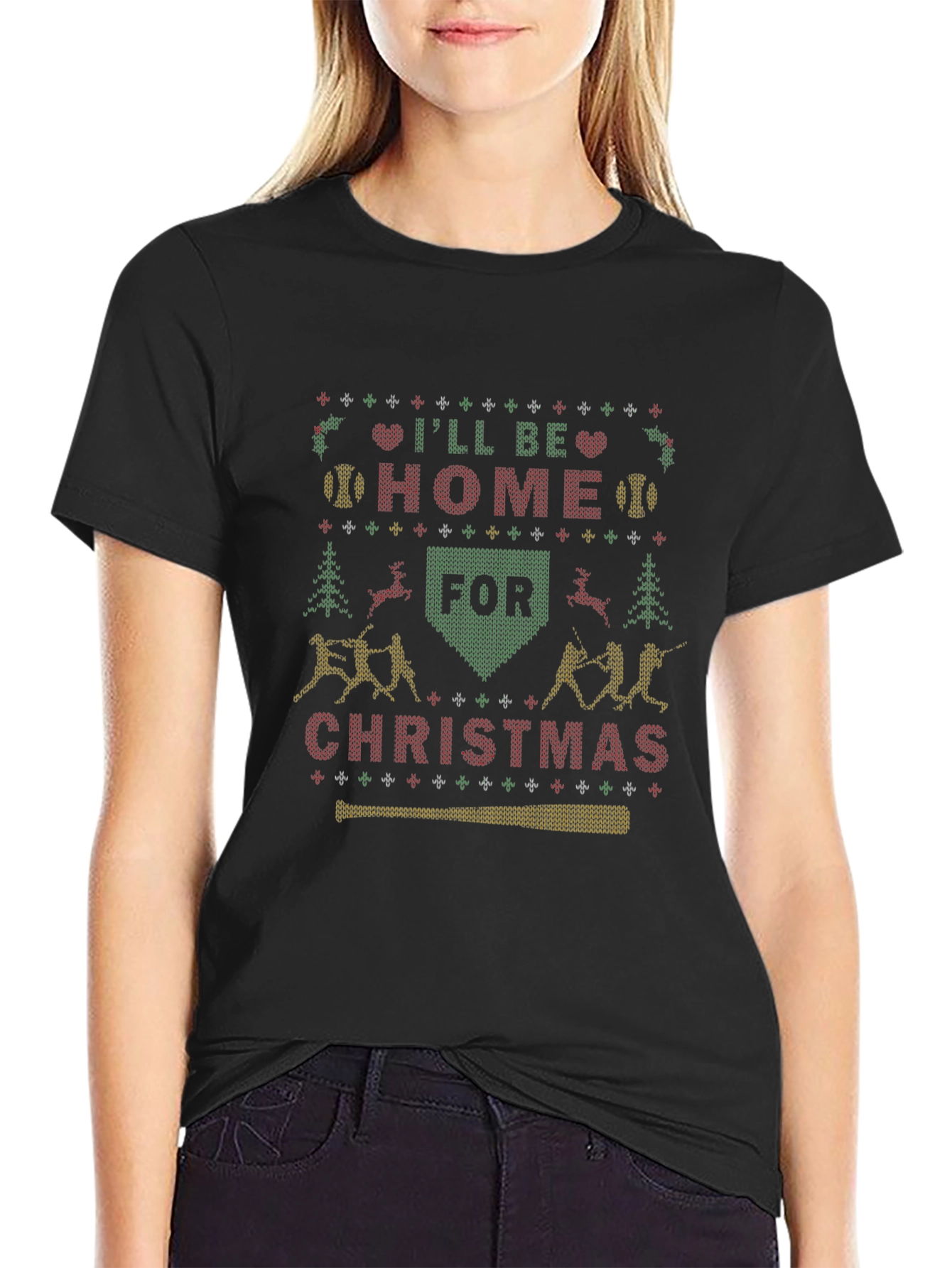 Baseball Christmas T-Shirt: Ill Be Home