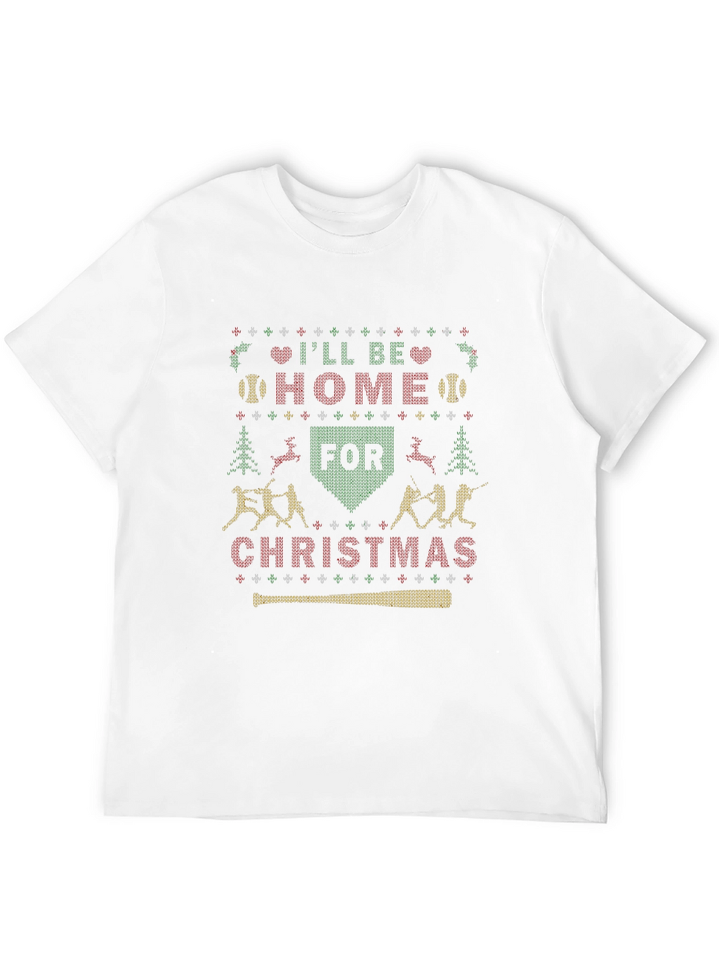 Baseball Christmas T-Shirt: Ill Be Home