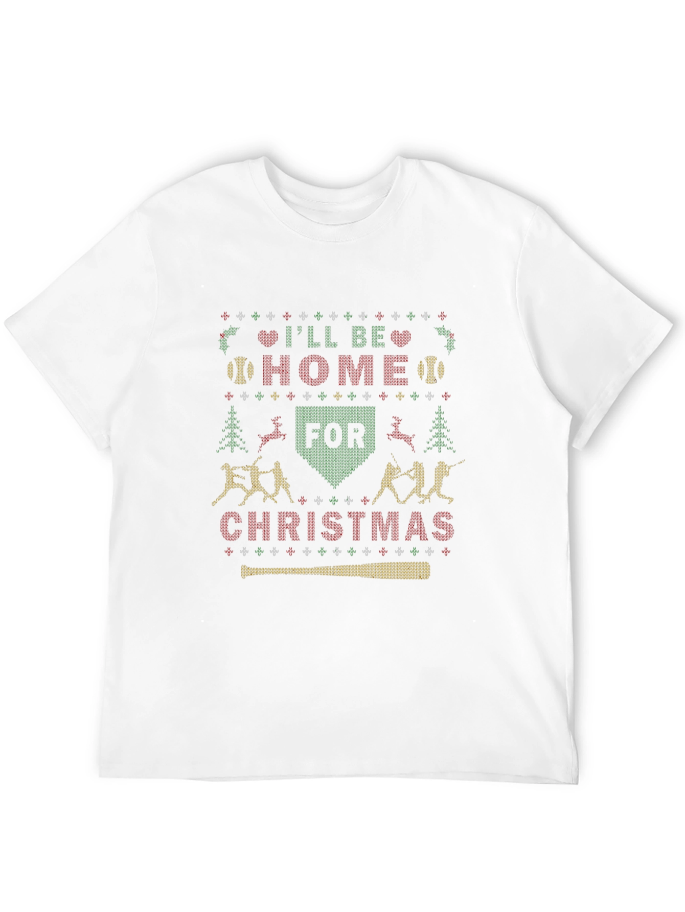 Baseball Christmas T-Shirt: Ill Be Home