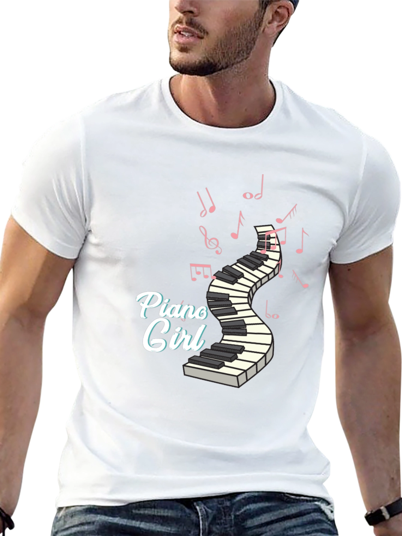 Piano Girl T-Shirt - Music Lover Tee
