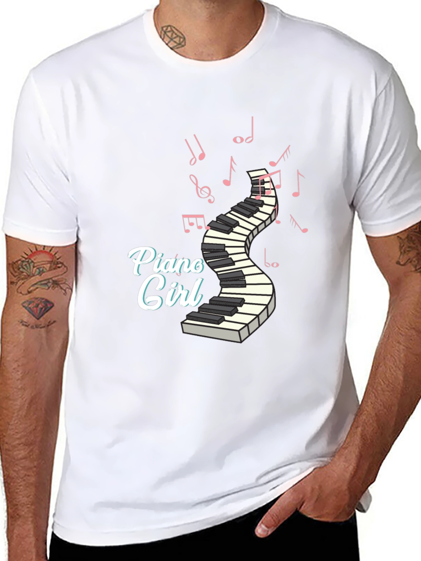 Piano Girl T-Shirt - Music Lover Tee