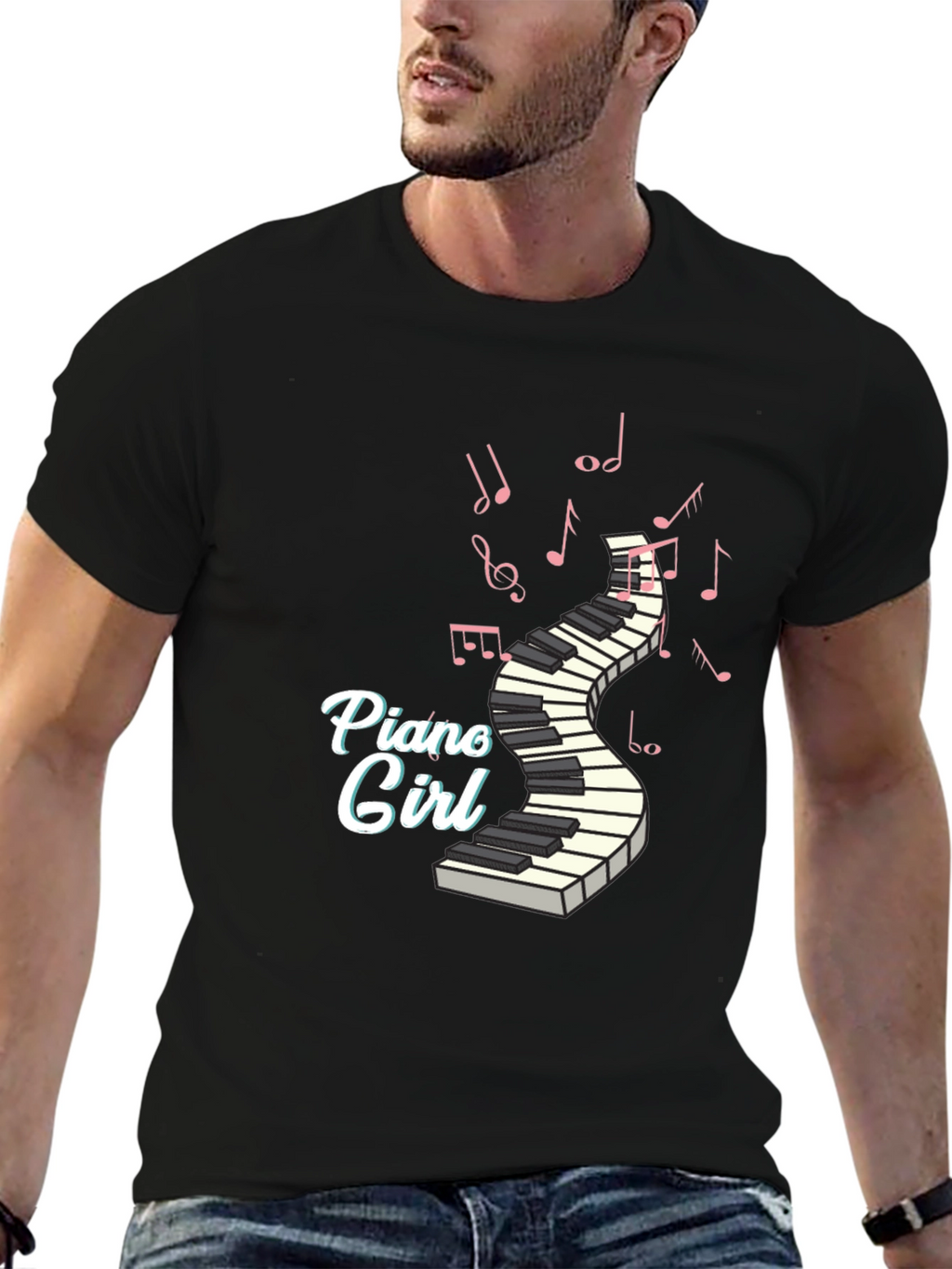 Piano Girl T-Shirt - Music Lover Tee
