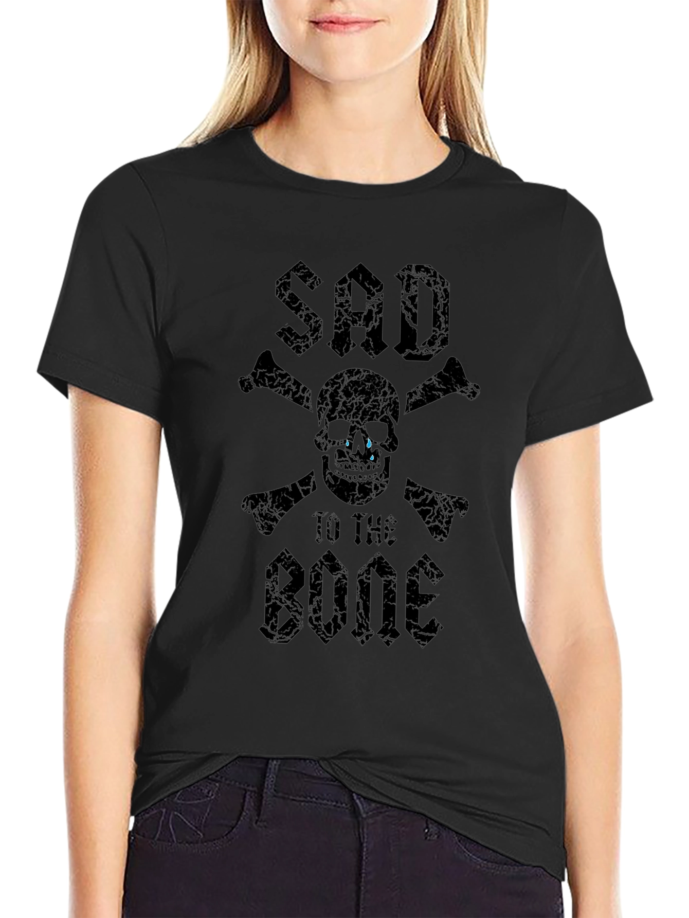 Sad To The Bone T-Shirt - Skull & Crossbones