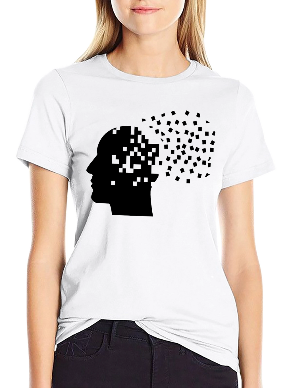 Pixel Head T-Shirt - Black Graphic Tee