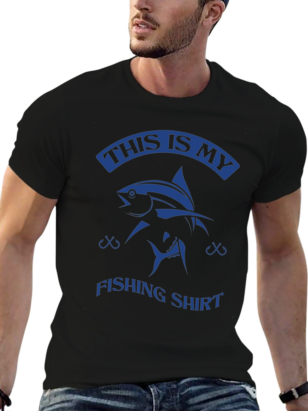 This Is My Fishing Shirt - Black Cotton Tee