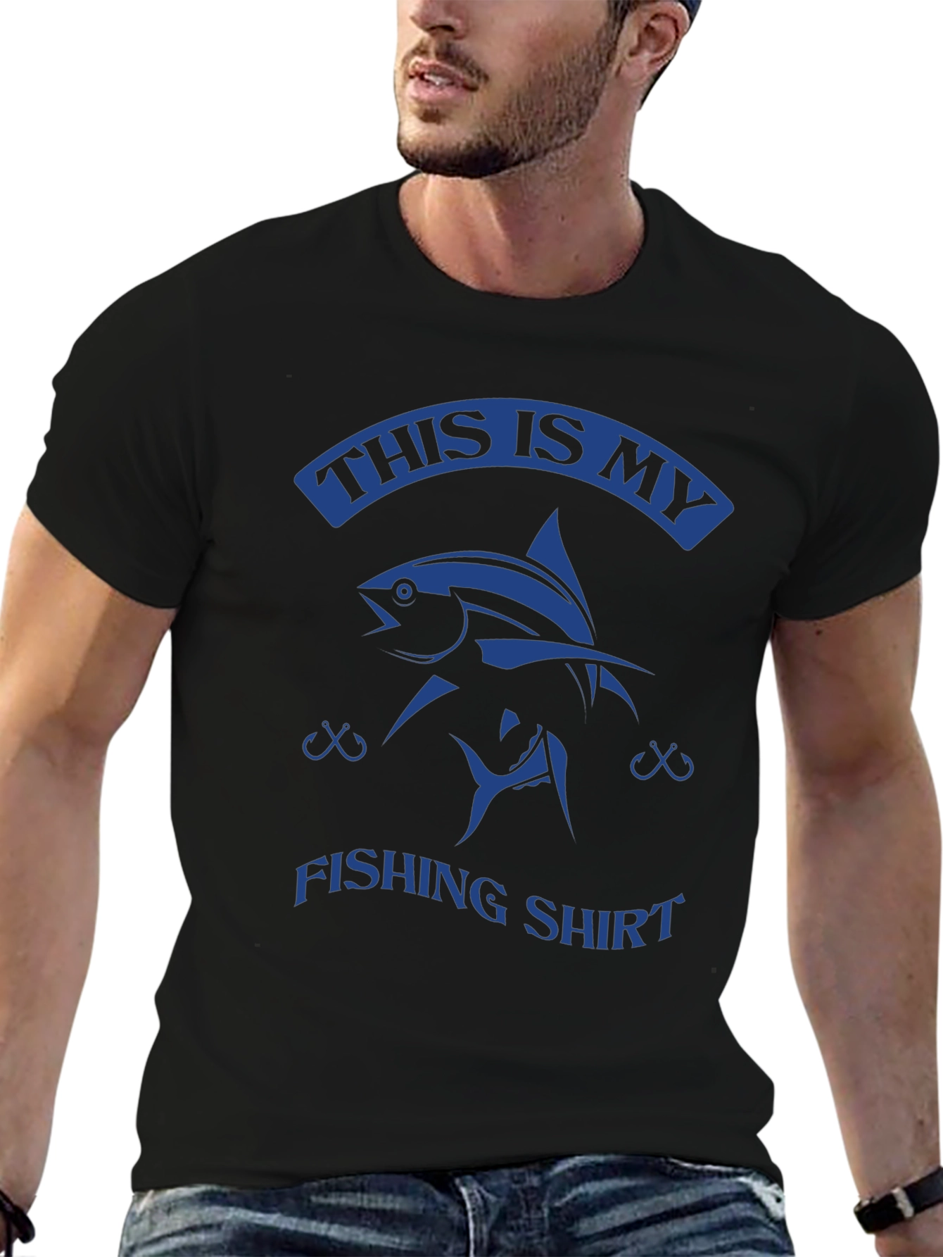 This Is My Fishing Shirt - Black Cotton Tee