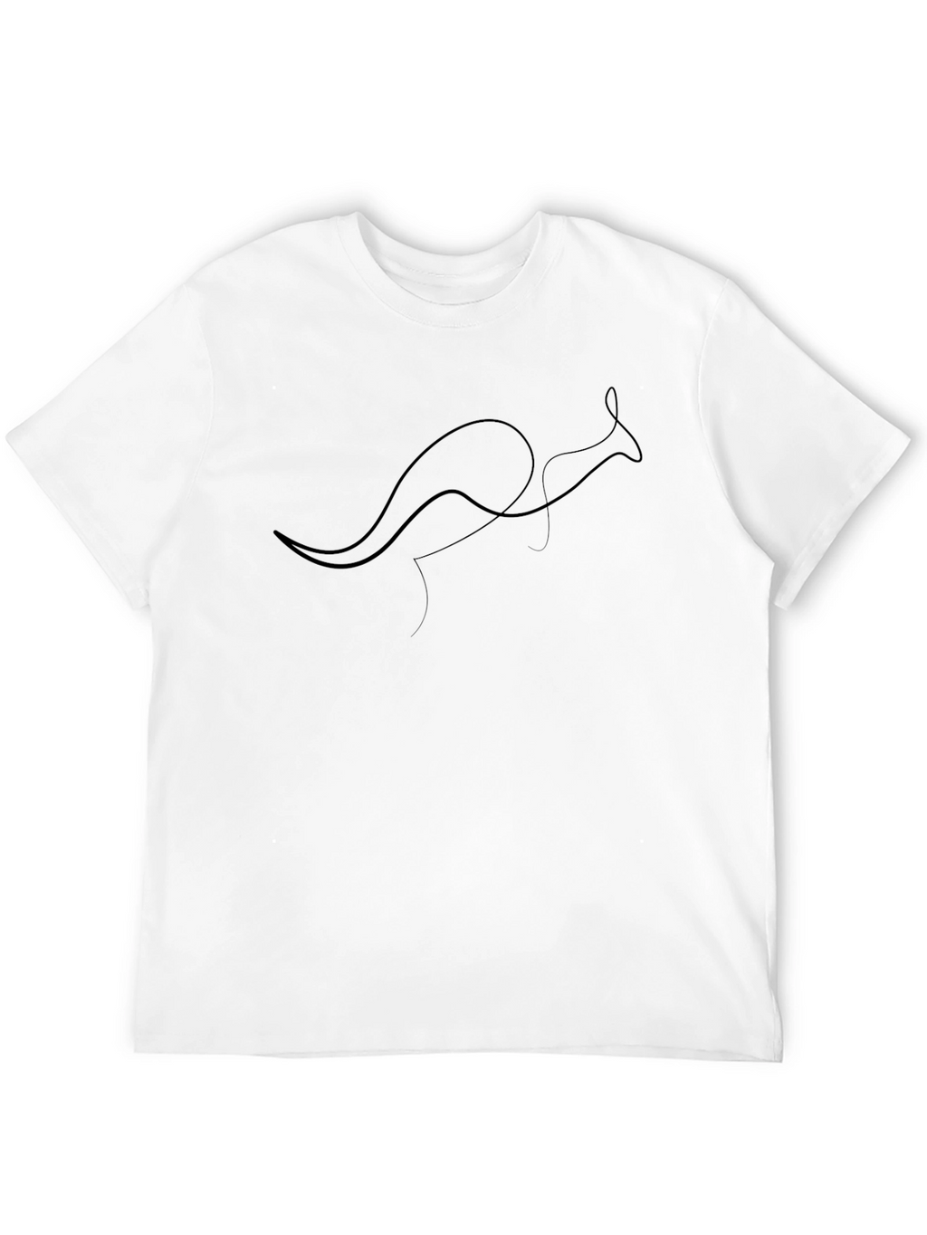 Minimalist Kangaroo Line Art T-Shirt
