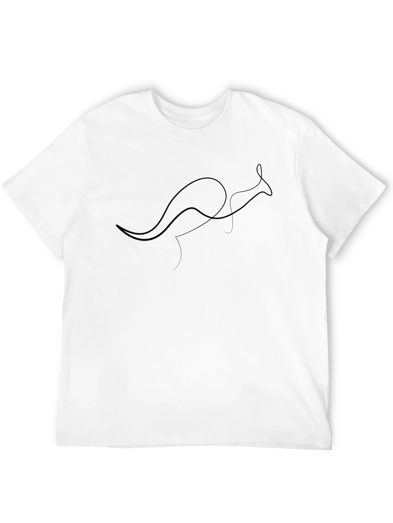 Minimalist Kangaroo Line Art T-Shirt
