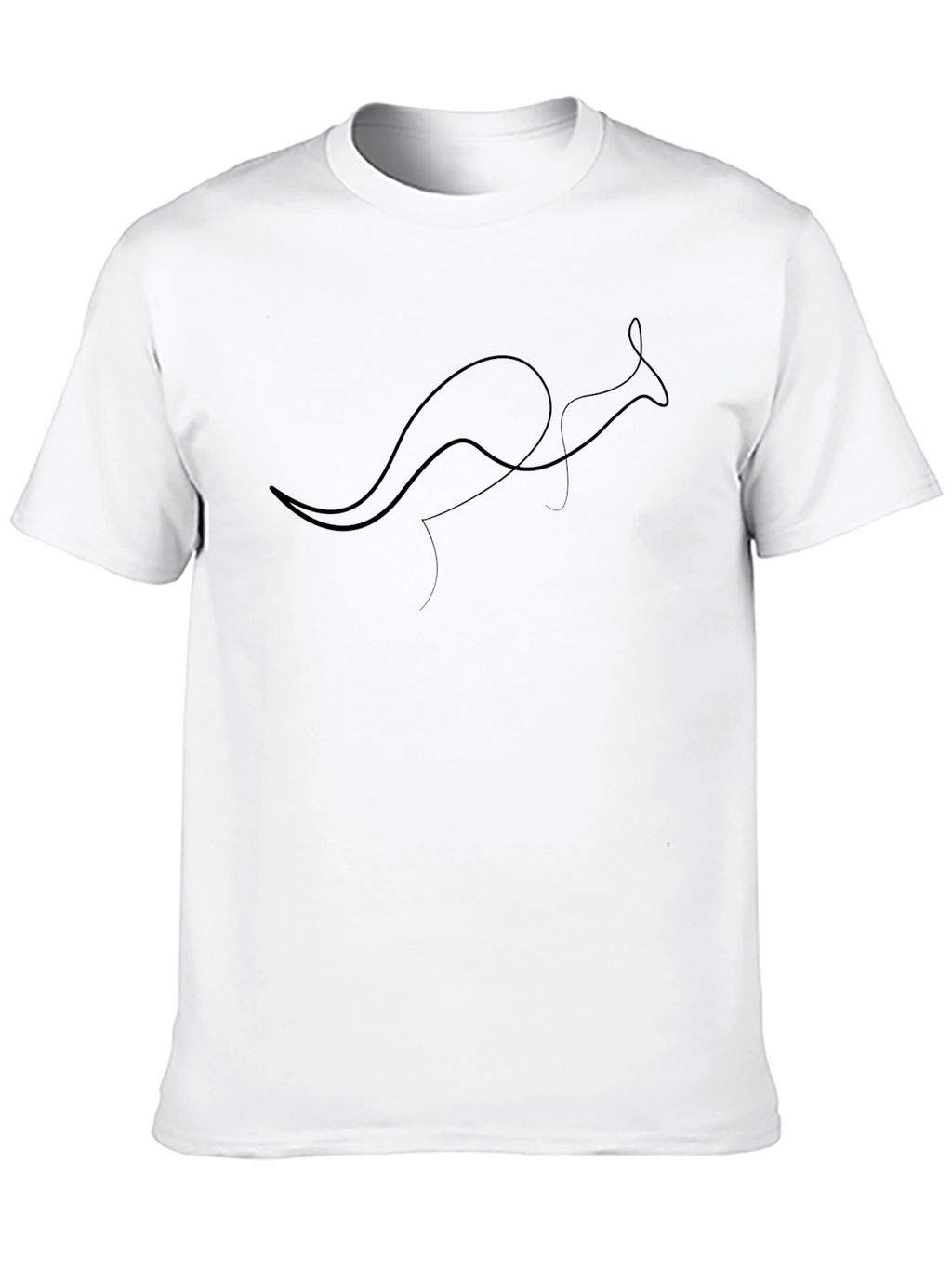 Minimalist Kangaroo Line Art T-Shirt