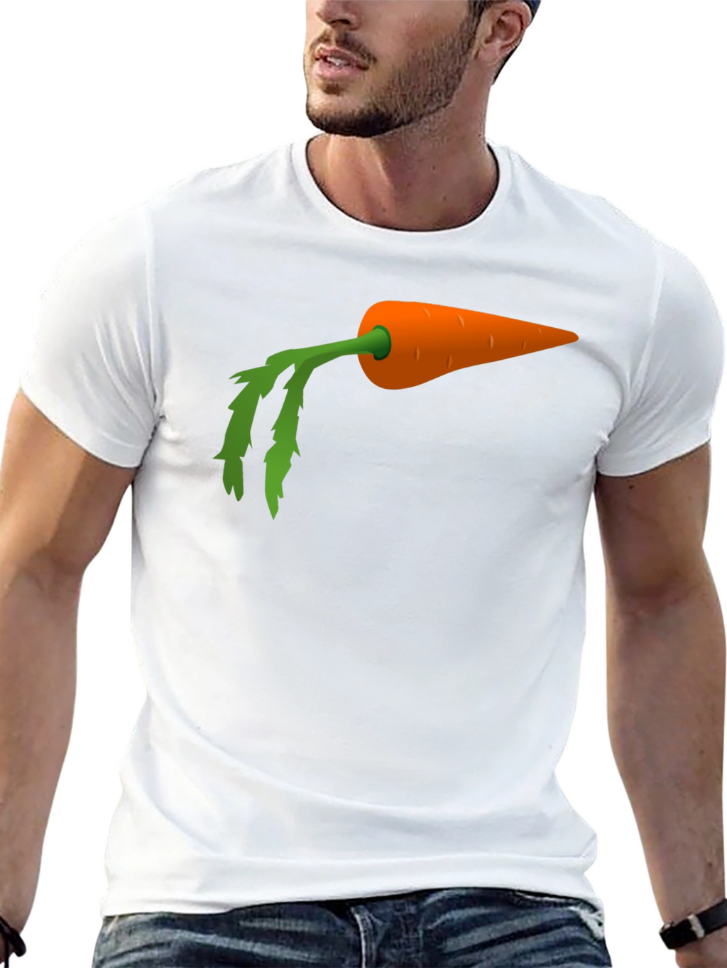 Carrot Graphic Tee - Black Cotton Blend Shirt