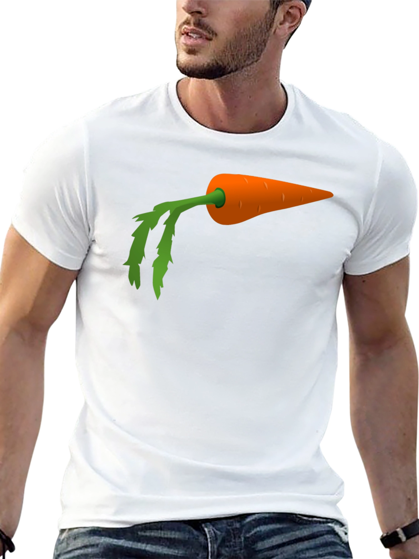 Carrot Graphic Tee - Black Cotton Blend Shirt