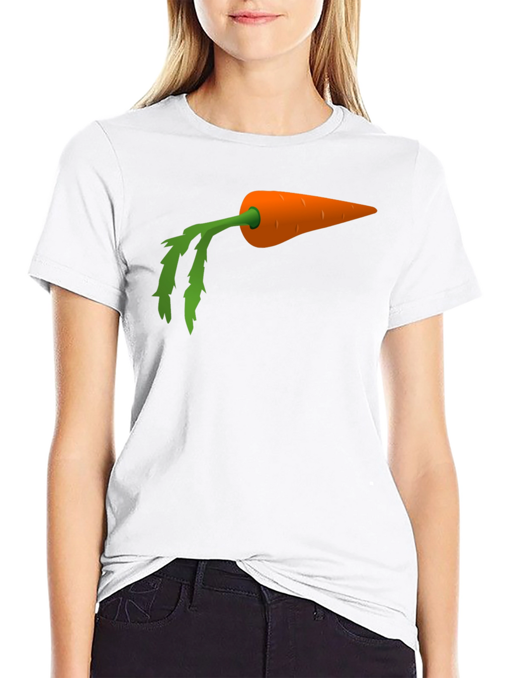 Carrot Graphic Tee - Black Cotton Blend Shirt
