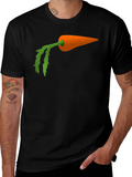 Carrot Graphic Tee - Black Cotton Blend Shirt