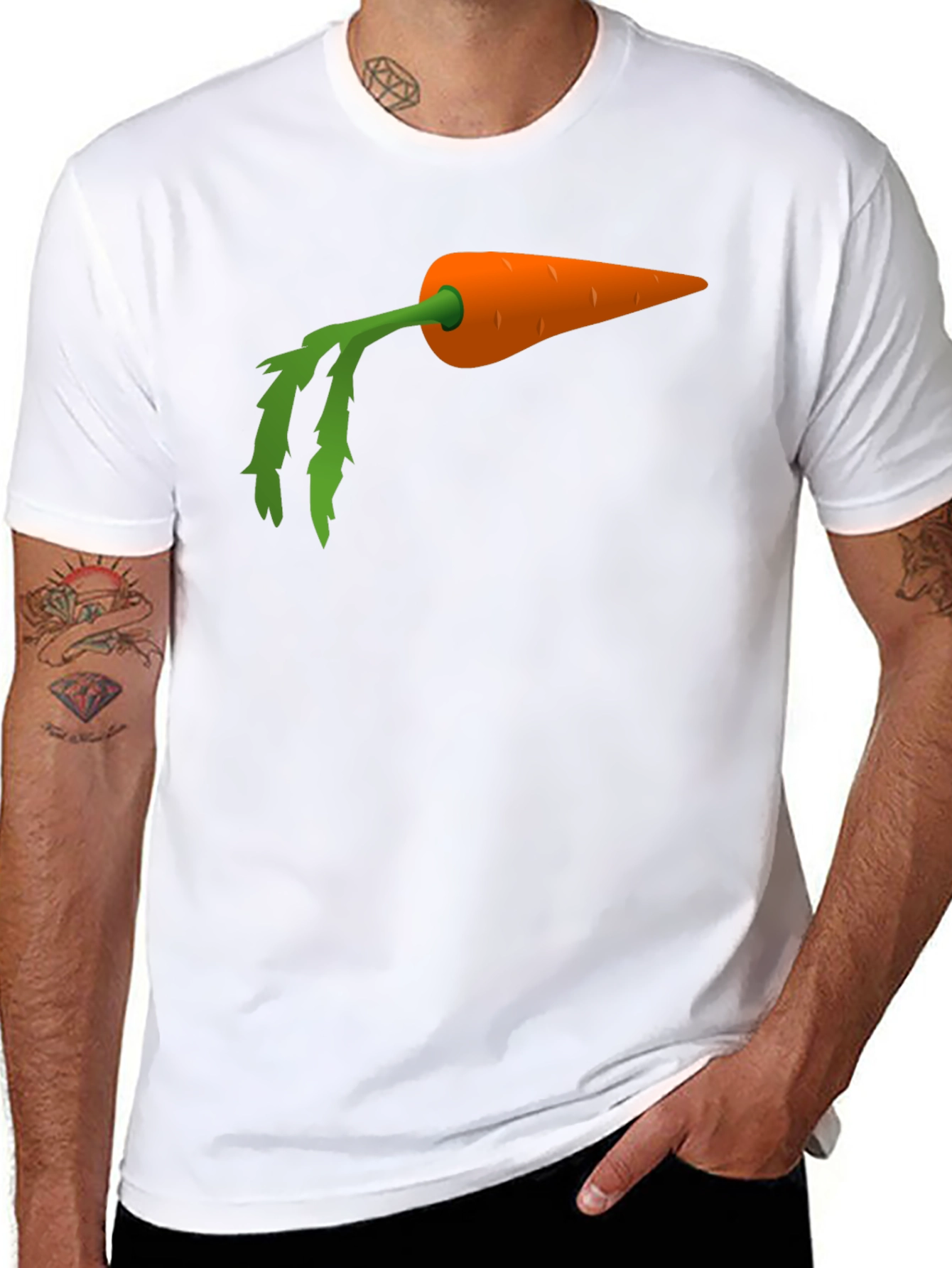 Carrot Graphic Tee - Black Cotton Blend Shirt