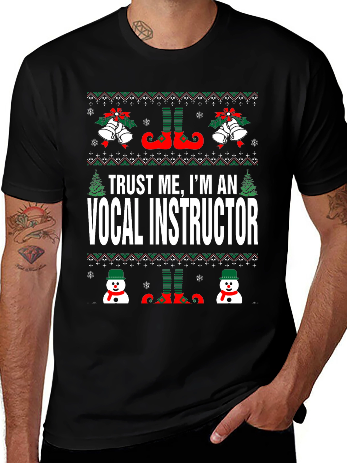 Trust Me Im An Vocal Instructor Ugly Christmas Sweater T-Shirt