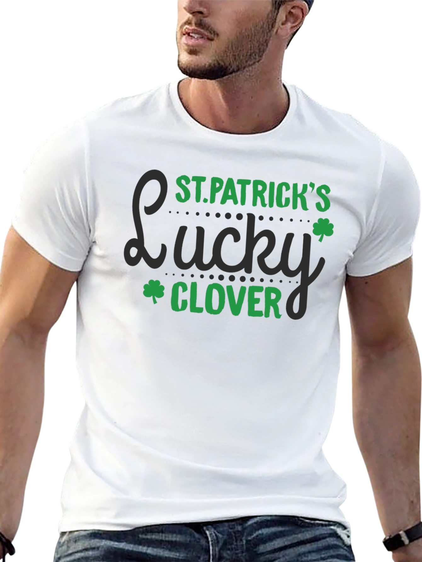 St. Patricks Day Lucky Clover Black T-Shirt