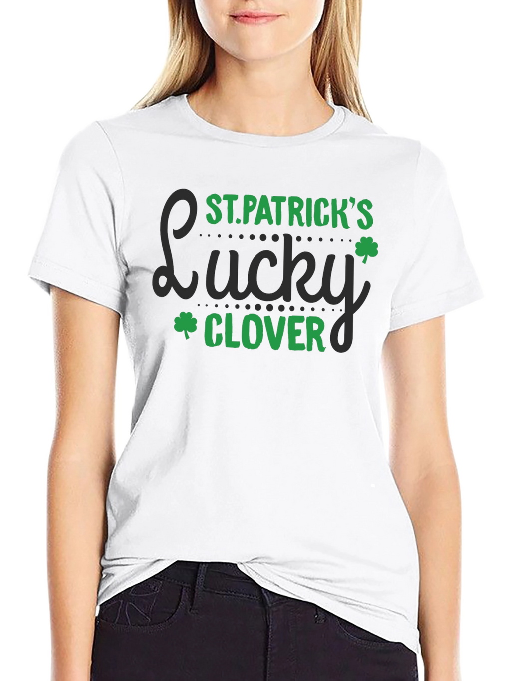 St. Patricks Day Lucky Clover Black T-Shirt