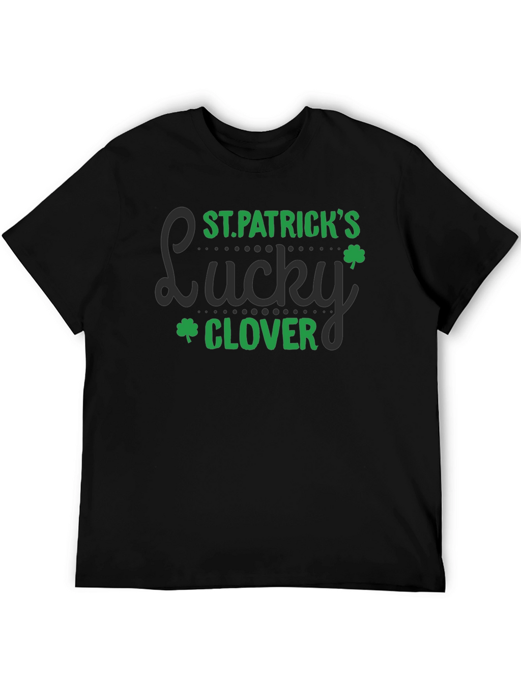 St. Patricks Day Lucky Clover Black T-Shirt