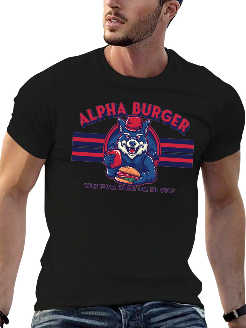 Alpha Burger T-Shirt - Hungry Like the Wolf Tee