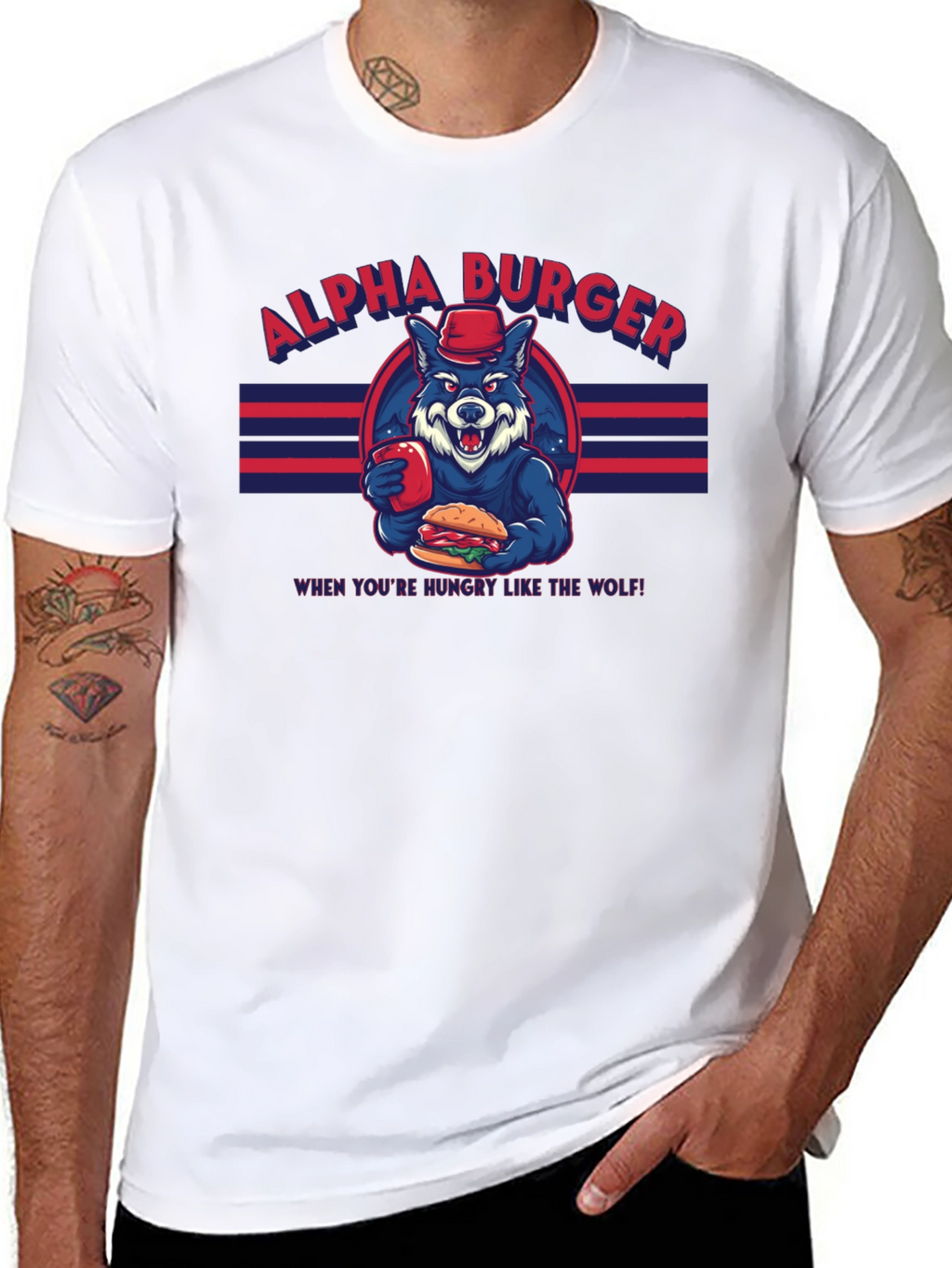 Alpha Burger T-Shirt - Hungry Like the Wolf Tee
