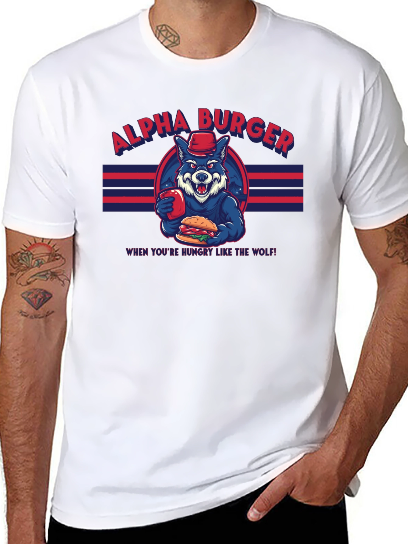 Alpha Burger T-Shirt - Hungry Like the Wolf Tee