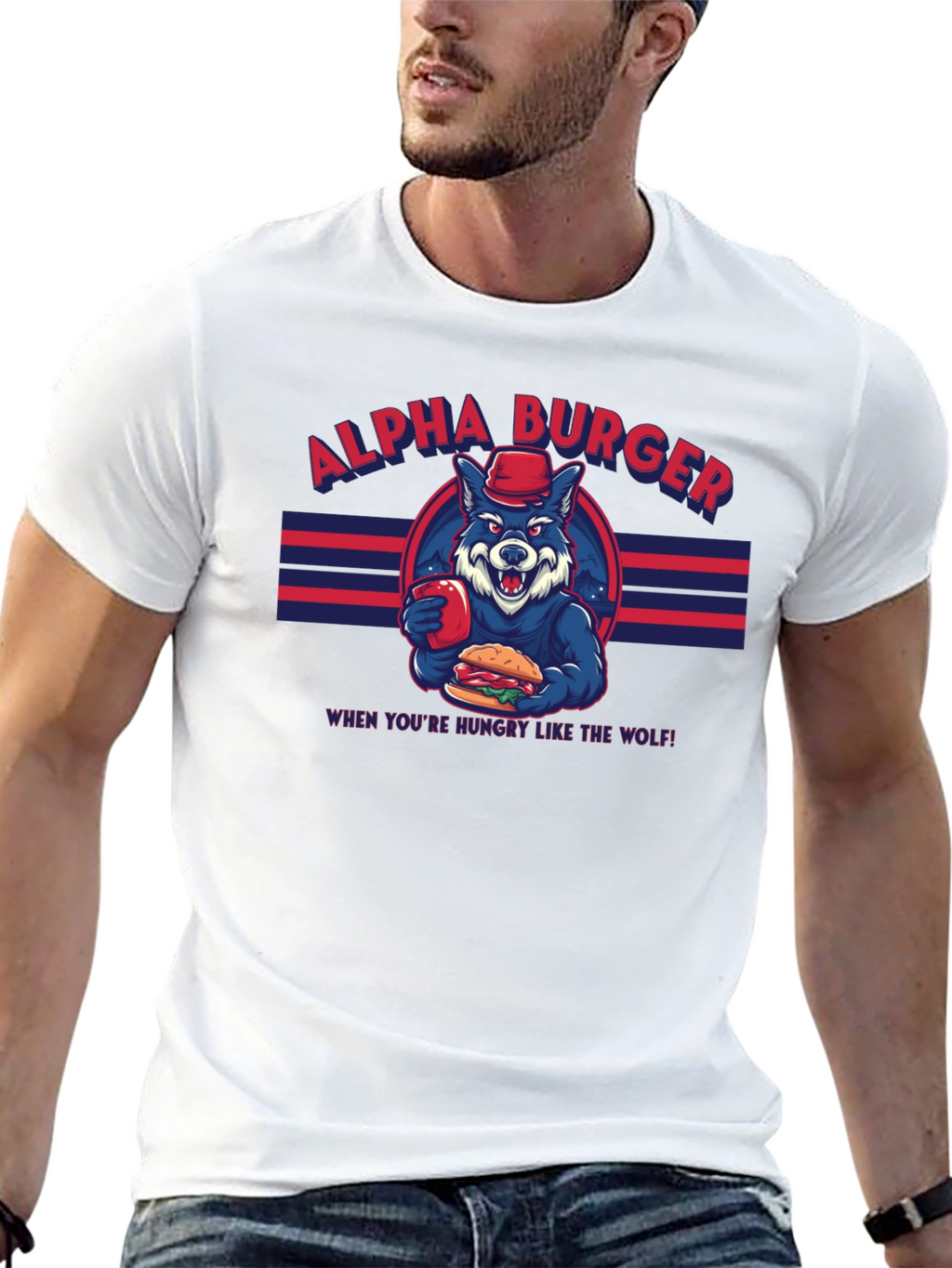 Alpha Burger T-Shirt - Hungry Like the Wolf Tee