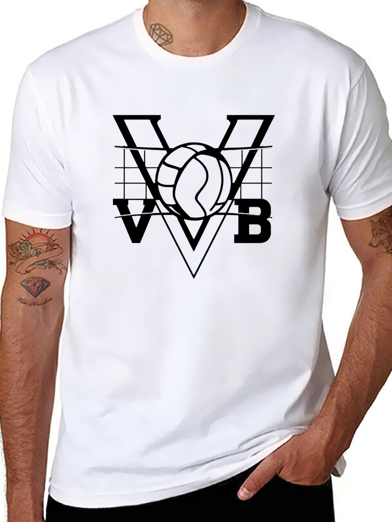 Volleyball VVB Graphic Tee - Mens Black T-Shirt
