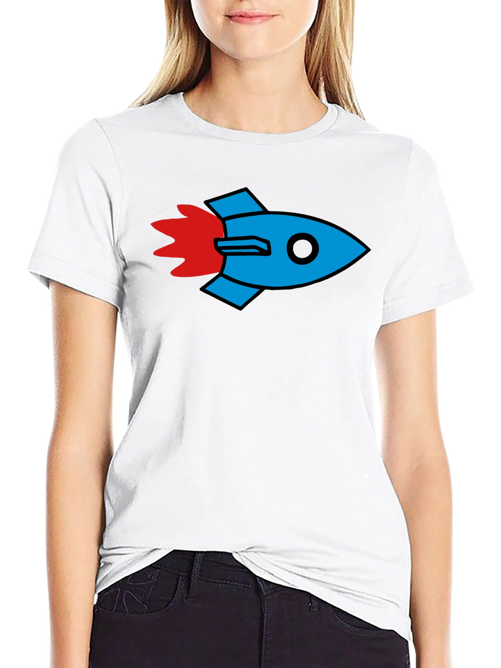 Rocket Graphic Black T-Shirt - Stylish & Unique