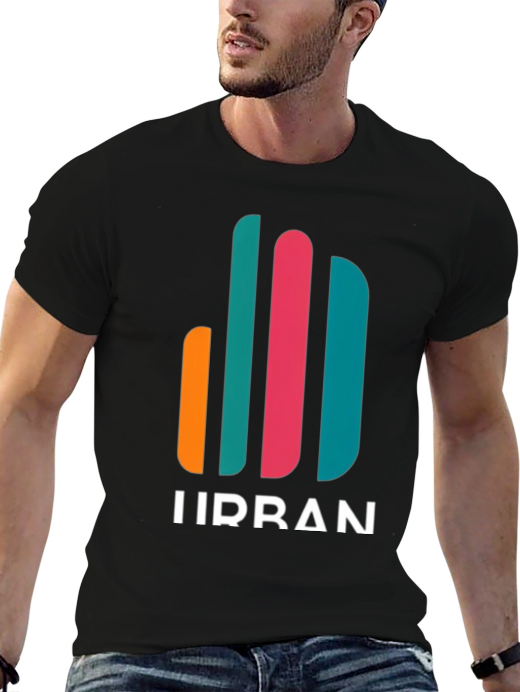 Urban Graphic Tee - Modern Stripe Design