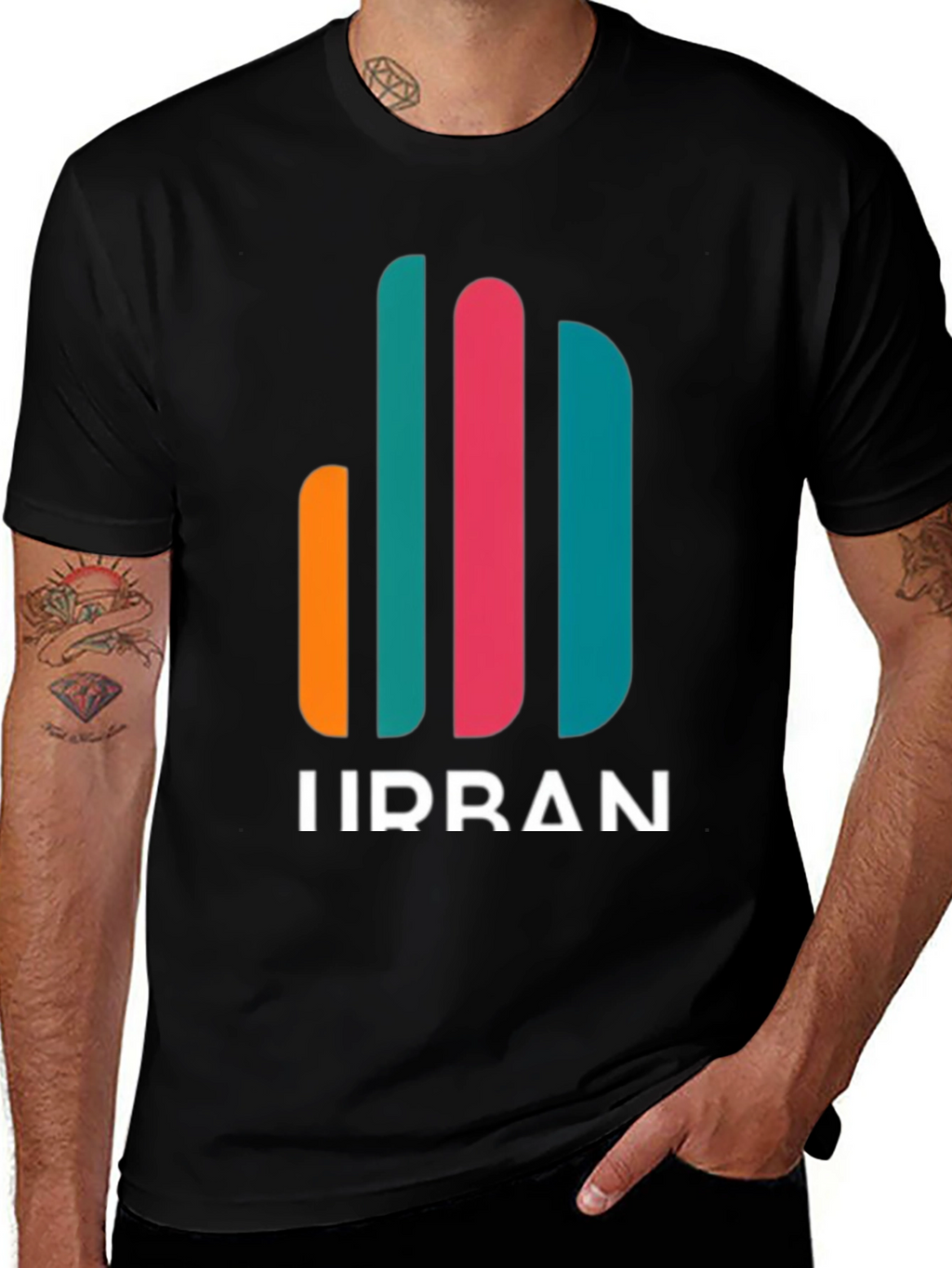 Urban Graphic Tee - Modern Stripe Design