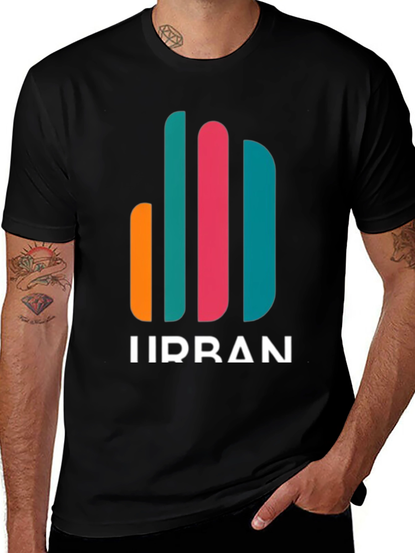 Urban Graphic Tee - Modern Stripe Design