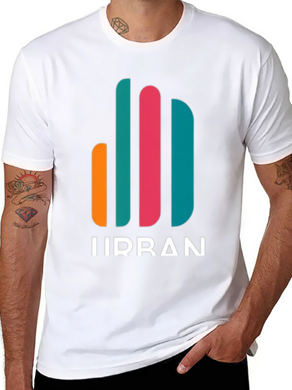 Urban Graphic Tee - Modern Stripe Design