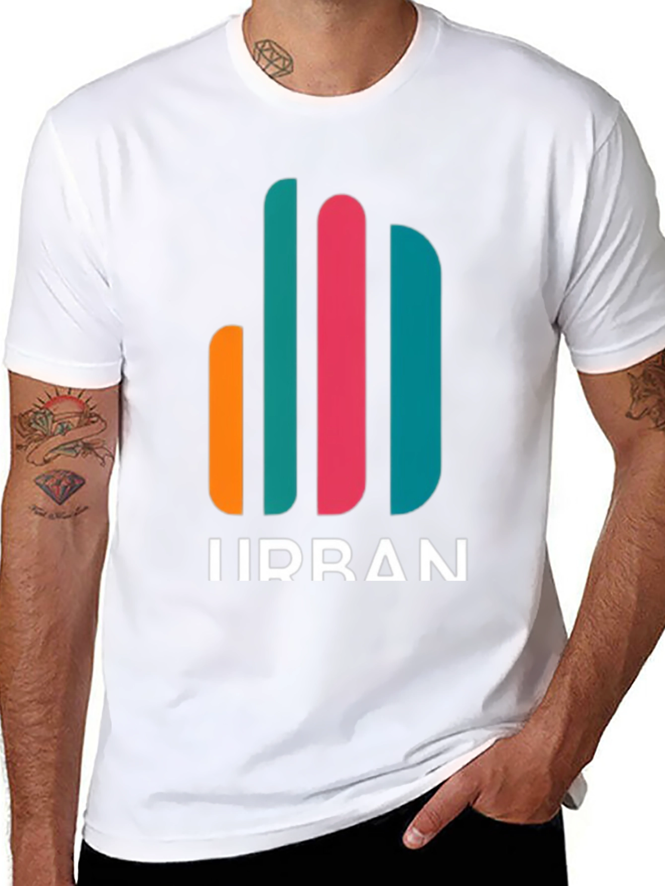 Urban Graphic Tee - Modern Stripe Design